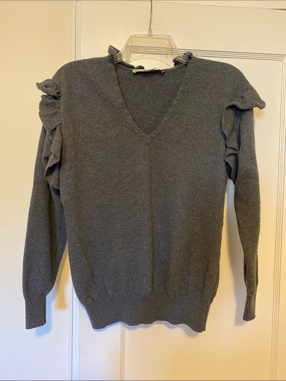 Stella McCartney grey ruffle wool sweater size 38